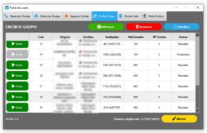 Telas do Robô de Leads Telegram